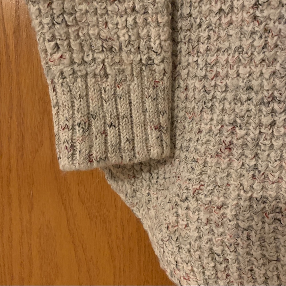 Free People Size Medium M Beige Sweater Wool Knit Marled Long Sleeve Turtleneck - Picture 3 of 6